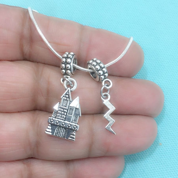 Harry potter theme Castle and Lighting Charms Fit Beaded Bracelet