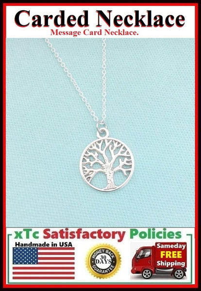 Divine Gift; Handcrafted Silver Tree of Life Charm Necklace.