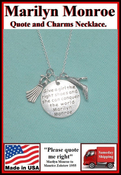 Marilyn Monroe Quote Handcrafted Charms Necklace.