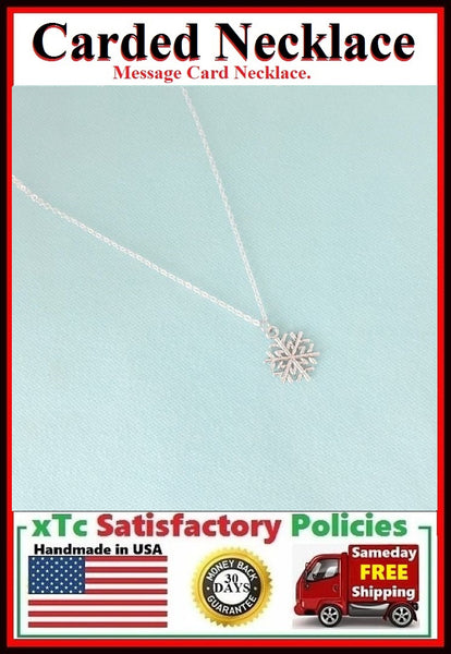 Friend Gift; Handcrafted Silver Snowflake Charm Necklace.