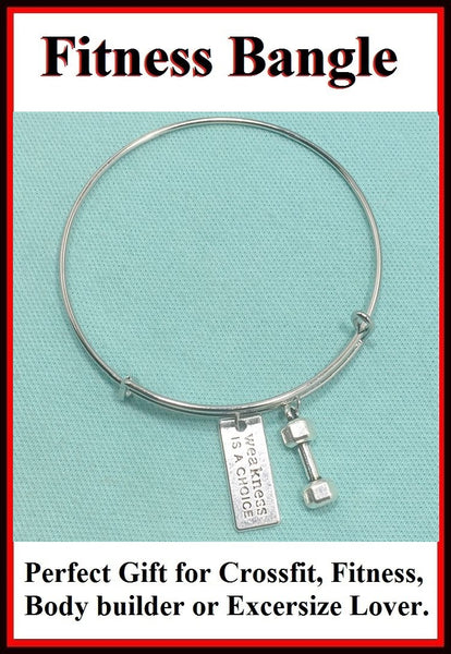 Beautiful Handcraft Excersize Crossfit Charms Expendable Charm Bangle.