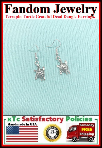 Terrapin Turtle Grateful Dead  Silver Earrings.