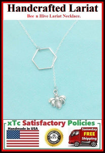 Simple and Beautiful Hive and Bee Handcrafted Necklace.