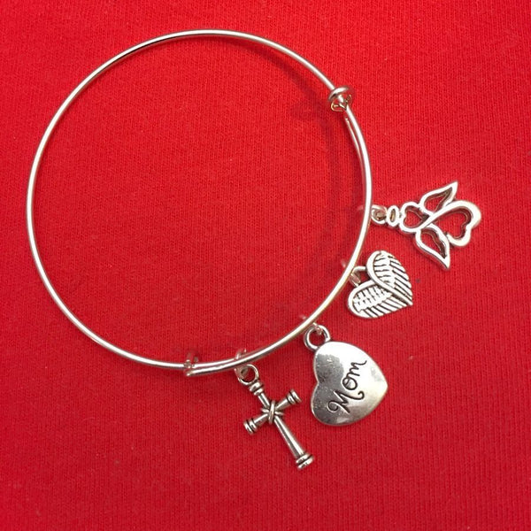 Family Members Memorial Charms Expendable Bangle Bracelet