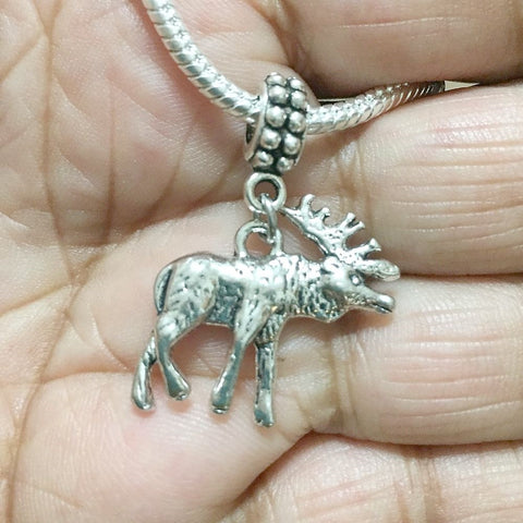 Fandom Lovers Moose Silver Bead For Charm Bracelet