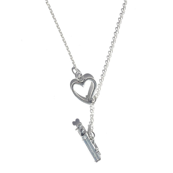 Golfers: Silver Golf Bog Charm Lariat Y Necklace.