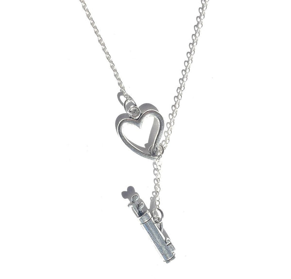 Golfers: Silver Golf Bog Charm Lariat Y Necklace.