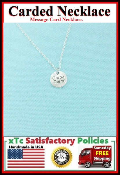 Motivational Gift; Handmade Carpe Diem "Sieze the Day" Charm Necklace.