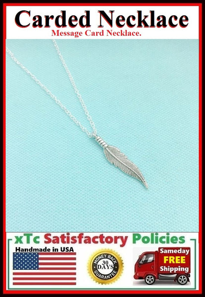 Friends Forever; Handcrafted Silver Feather Charm Necklace.