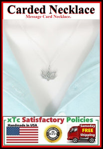 Stunning LOTUS Flower with OM Silver Charm Carded Necklace.