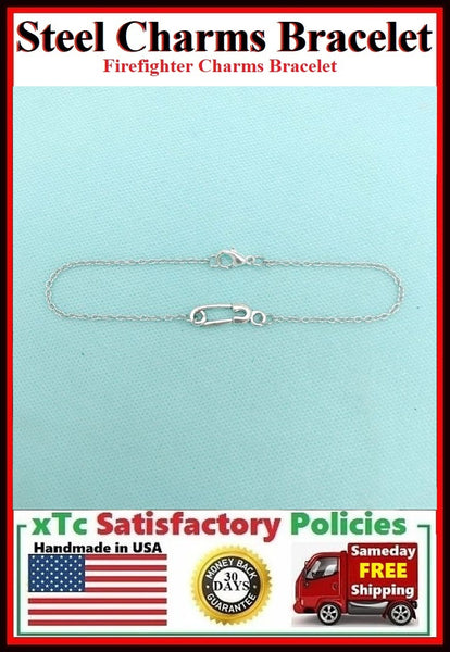 Handcrafted Dainty Safety Pin Stainless Steel Bracelet.