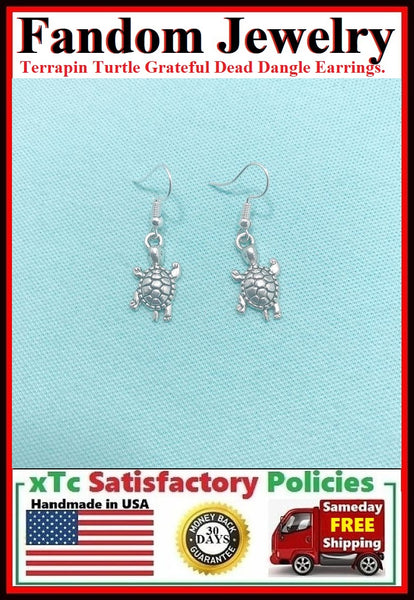 Terrapin Turtle Grateful Dead  Silver Earrings.