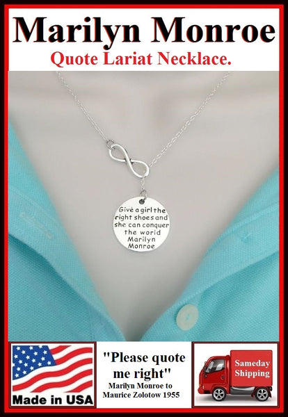 Marilyn Monroe Quote Handcrafted Necklace Lariat Style