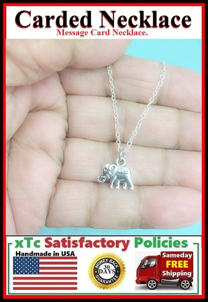 Inspiration Elephant; Handcrafted Silver Small ELEPHANT Charm Necklace.