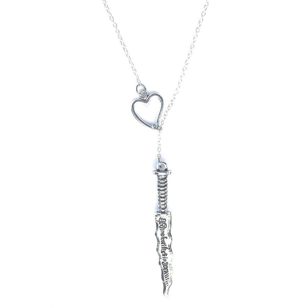 OUAT, Rumplestiltskin Dagger Silver Lariat Y Necklace.