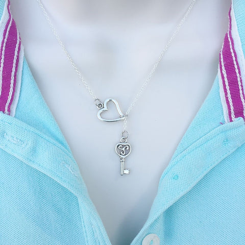 I Love Teen Wolf Triskelion Key Silver Lariat Y Necklace.