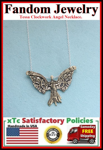 City of Bones inspiration Tessa Clockwork Angel Necklace.