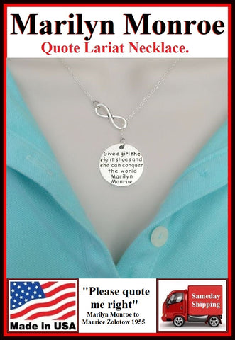 Marilyn Monroe Quote Handcrafted Necklace Lariat Style