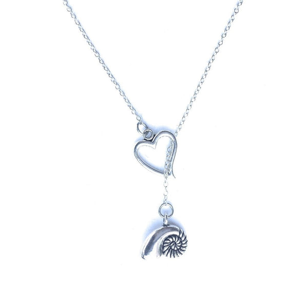 Ariel Voice Seashell Silver Lariat Y Necklace.