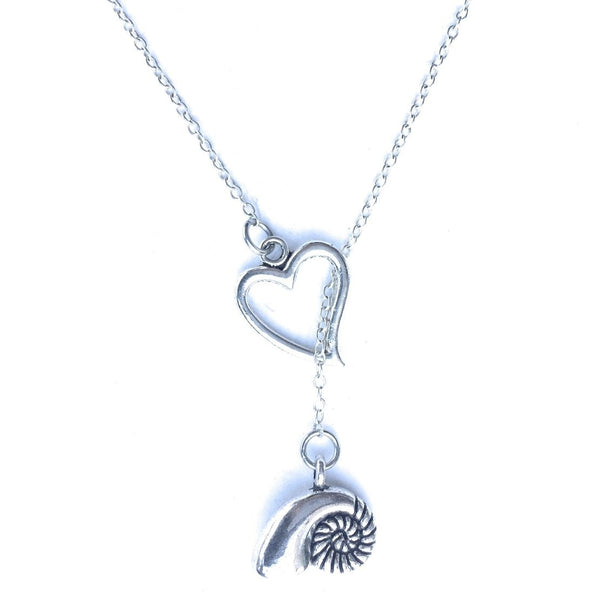 Ariel Voice Seashell Silver Lariat Y Necklace.