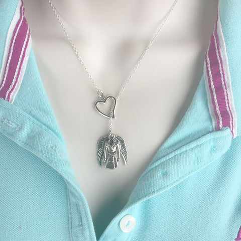 Fandom Castiel Silver Wings Lariat Y Necklace.