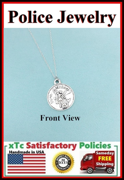 SERVE and PROTECT POLICE Silver Necklace