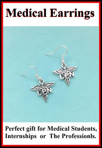 Medical Earring; License Practical Nurse Charms Dangle earrings.