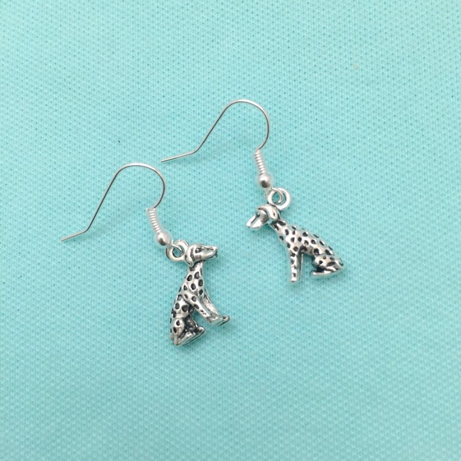 Beautiful FIREFIGHTERS Dalmatian Silver Dangle Earrings.