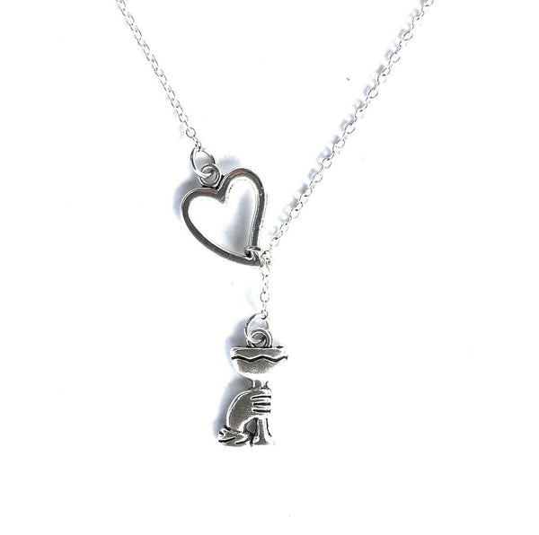 I Love Olympics Silver Torch Lariat Y Necklace.