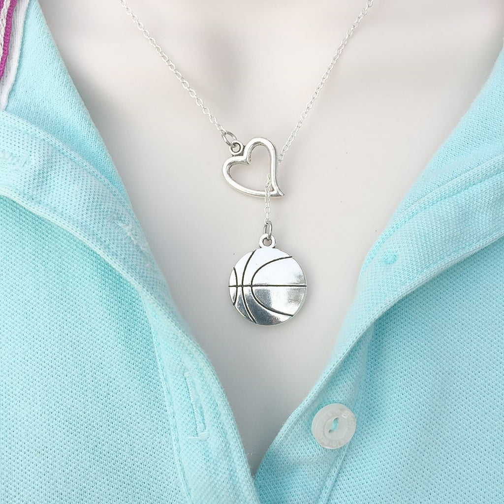 Handcrafted Basketball Silver Lariat Y Necklace. – xtc-jewelry