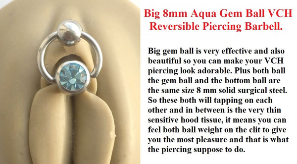 Big n Heavy 8 mm Aqua Captive Ball Reversible VCH Door Knocker.