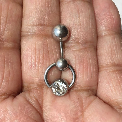 Big n Heavy 8 mm Clear Gem Captive Ball Reversible VCH Door Knocker.