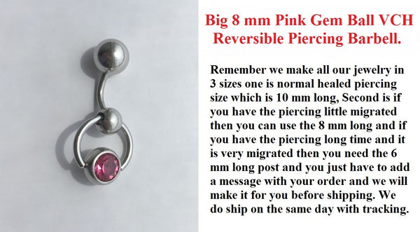 Big n Heavy 8 mm Pink Captive Ball Reversible VCH Door Knocker.