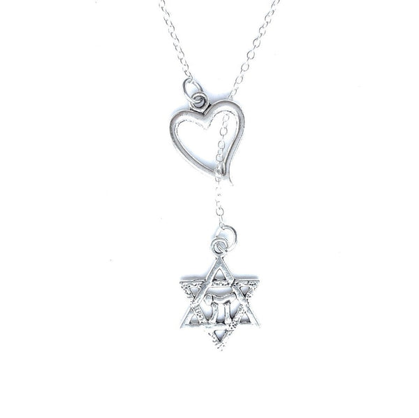 Star of David, Chai Lariat Style Y Necklace.