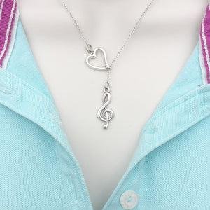 I Really Enjoy Music Silver Lariat Y Necklace.