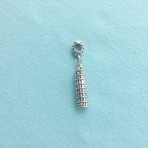 Pisa Leaning Tower Italy Silver Bead For Charm Bracelet