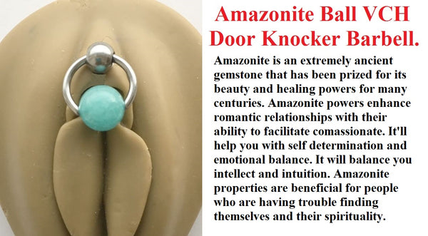 Amazonite Stone Door Knocker VCH Piercing Barbell.