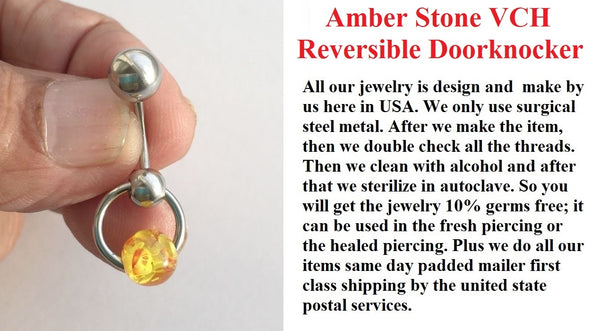 Amber Stone Reversible VCH Door Knocker with Heavy Ball for Extra Pressure.