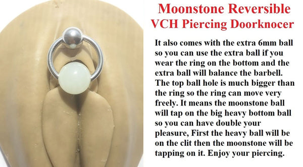 African Moonstone Door Knocker VCH Piercing Barbell.