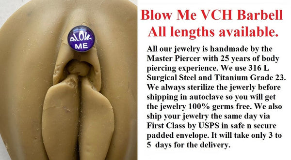 BLOW ME Logo VCH HEAVY BALL Piercing Barbell for EXTRA PRESSURE