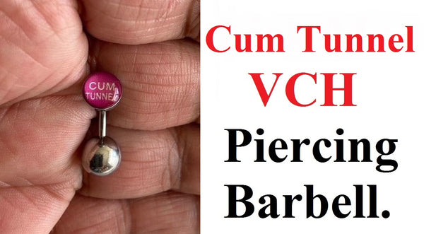 CUM TUNNEL Logo VCH HEAVY BALL Piercing Barbell for EXTRA PRESSURE.