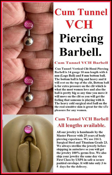 CUM TUNNEL Logo VCH HEAVY BALL Piercing Barbell for EXTRA PRESSURE.