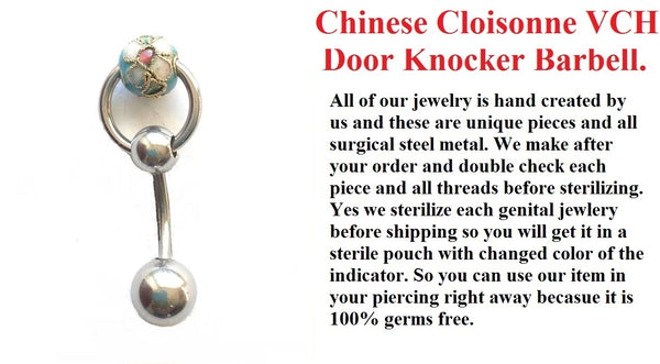 Chinese CLOISONNE Reversible DOOR KNOCKER for Vertical Hood Piercing.
