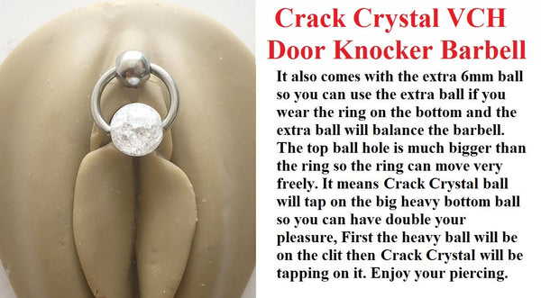 Crack Crystal Reversible Door Knocker VCH Piercing Barbell.