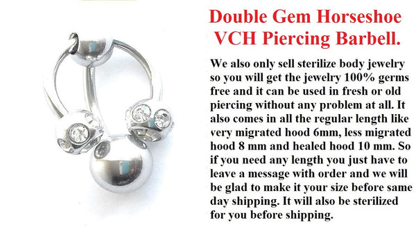 Double Multiple Gems Horseshoe with Heavy Ball VCH Barbell for Extra Pressure.