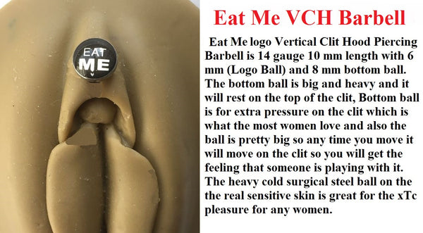 EAT ME Logo VCH HEAVY BALL Piercing Barbell for EXTRA PRESSURE