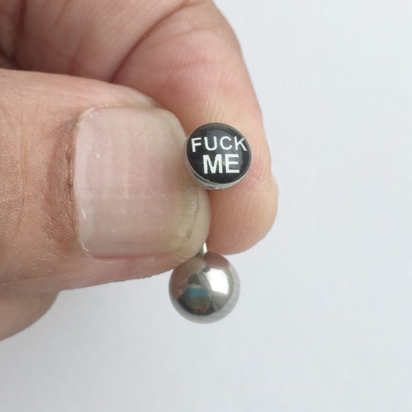 F--- ME Logo VCH HEAVY BALL Piercing Barbell for EXTRA PRESSURE
