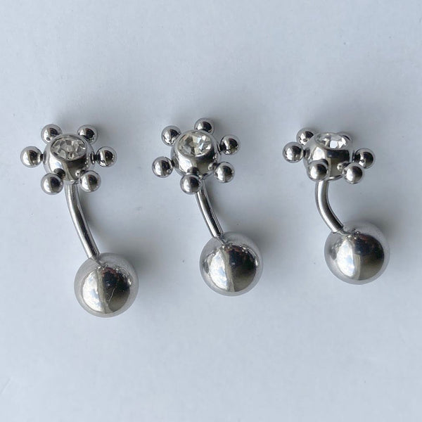 BEAUTIFUL FLOWER with HEAVY BALL Surgical Steel VCH Barbell for EXTRA PRESSURE.