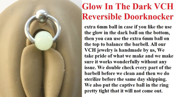 Glow In The Dark Reversible VCH Door Knocker with Heavy Ball for Extra Pressure.