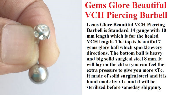 Gems Glore Beautiful  VCH HEAVY BALL Piercing Barbell for EXTRA PRESSURE